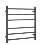 Aqua Gun Metal Square 6 Bars Heated Towel Rail